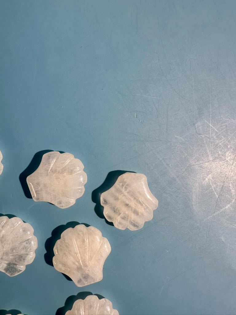 Small Clear Quartz Shell | Ocean Crystal Carving