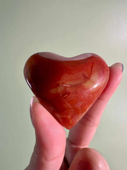 Small Carnelian Heart Option D | Confidence, Strength & Positive Energy Crystal