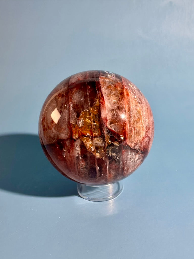 Fire Quartz Sphere – Option D | Motivation, Strength & Transformative Energy