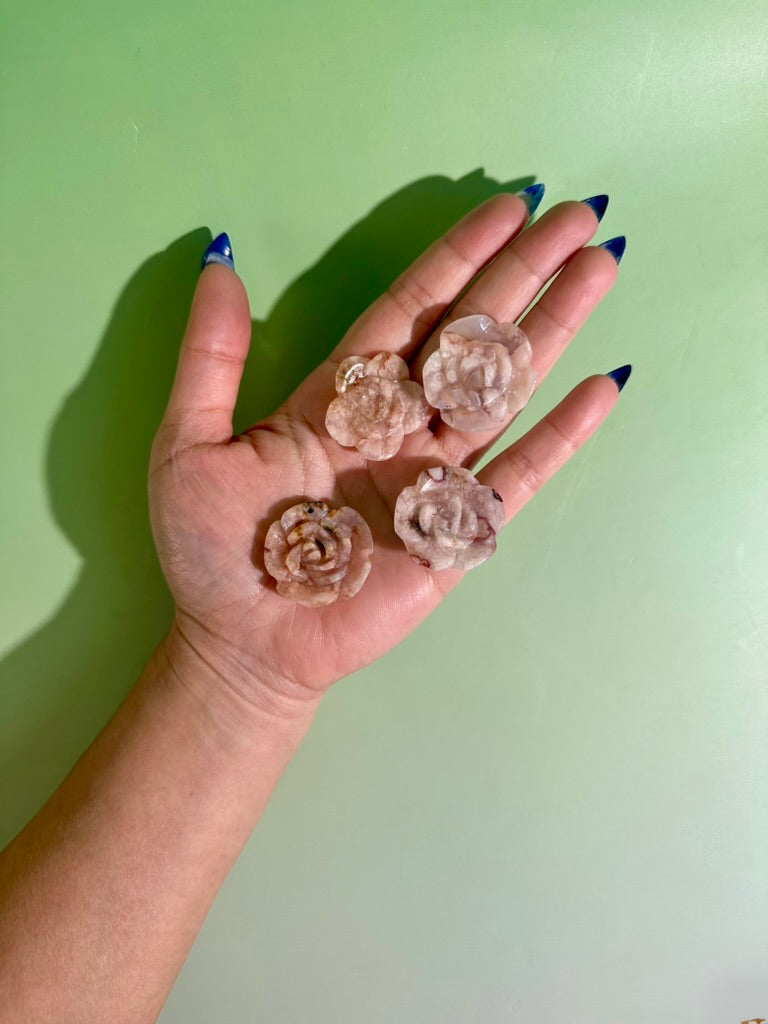 Small Flower Agate Flower | Floral Crystal Carving