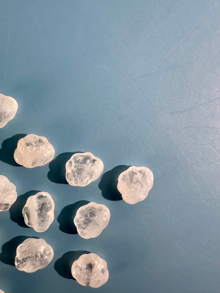 Mini White Garden Quartz Smiley Cloud | Cute Crystal Carving