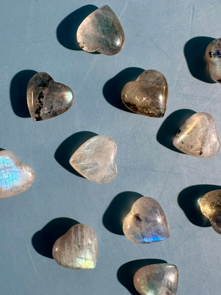 Teeny Labradorite Heart | Flashy Crystal Carving