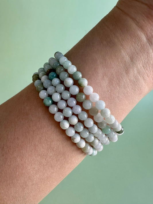 4mm Natural Burmese Jade Bracelet