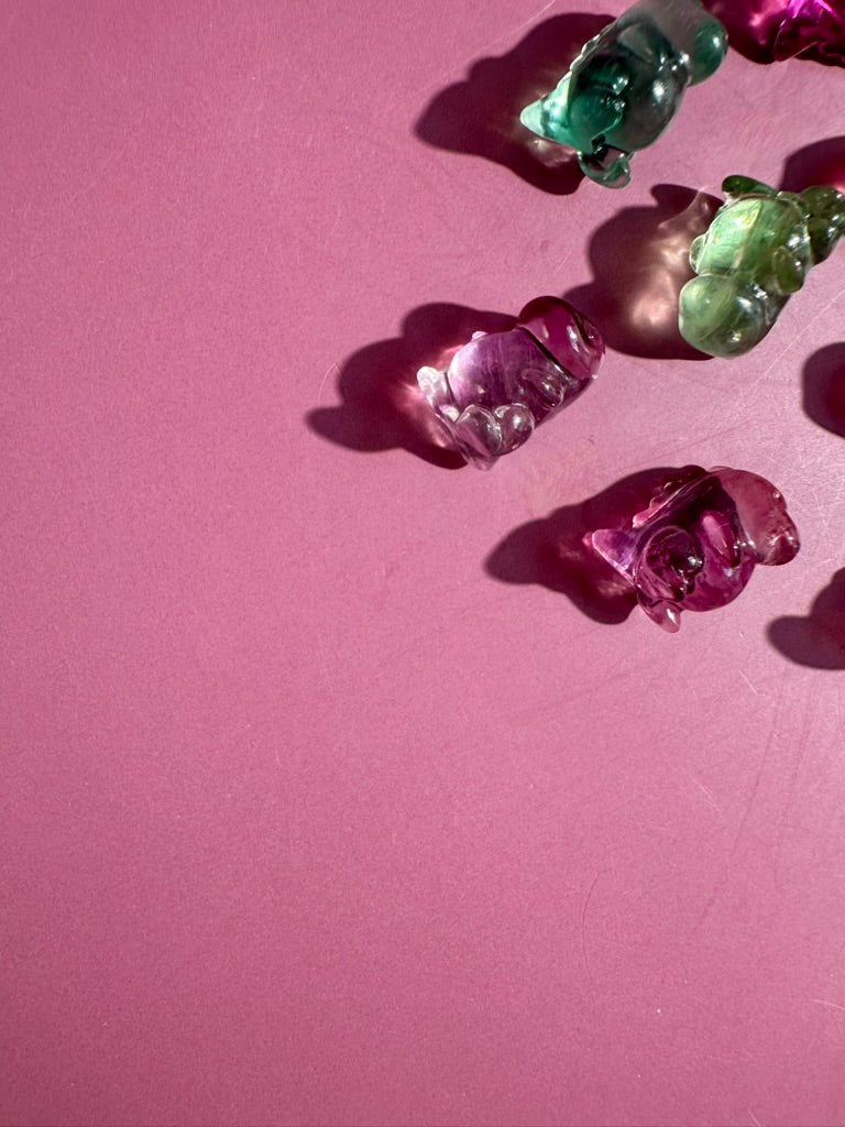 Mini Rainbow Fluorite Dinosaur | Crystal Carving