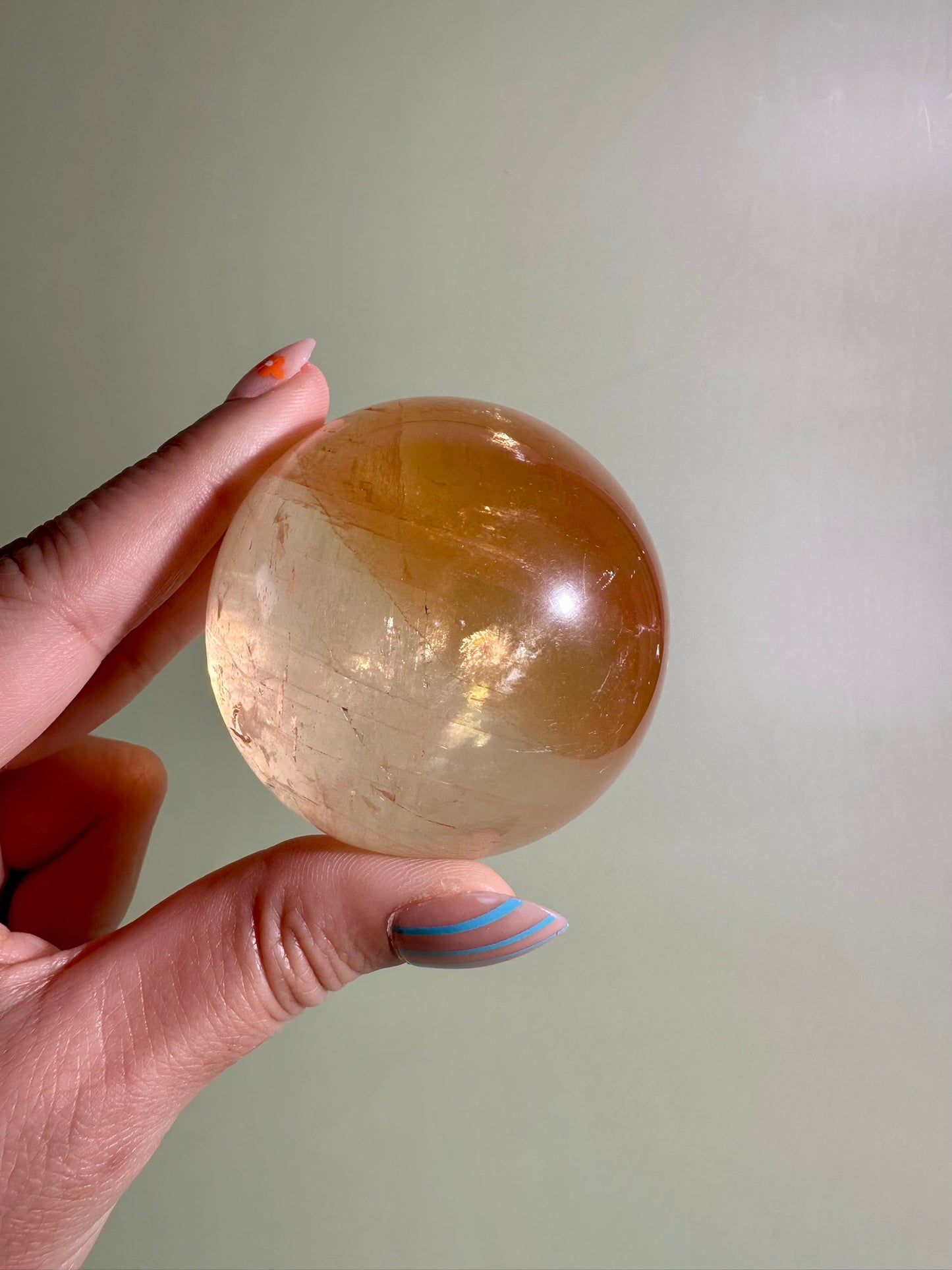 Honey Calcite Sphere – Option H | Collector Crystal, Joy, Inner Strength & Positivity