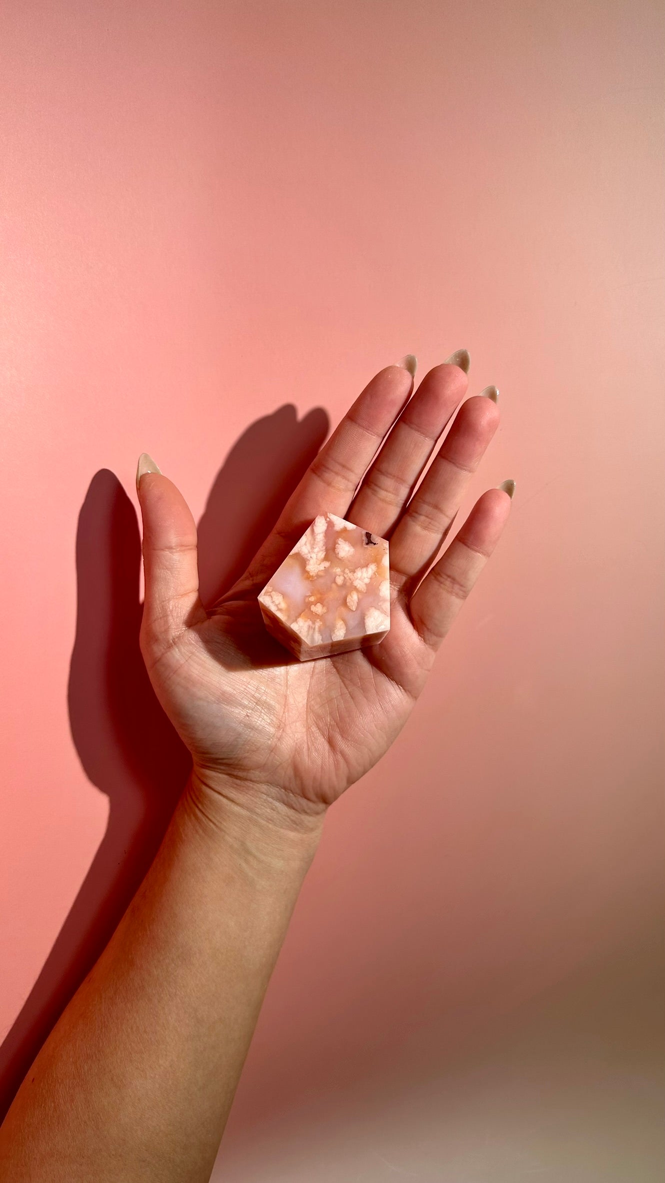 Pink Carnelian Flower Agate Gusher – Option B