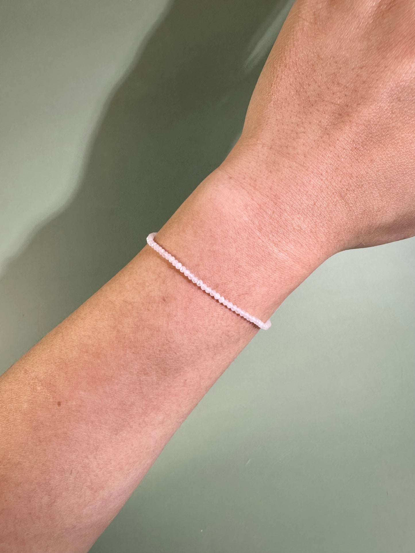 2mm Rose Quartz Adjustable Beaded Bracelet