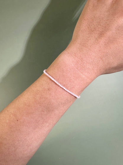 2mm Rose Quartz Adjustable Beaded Bracelet
