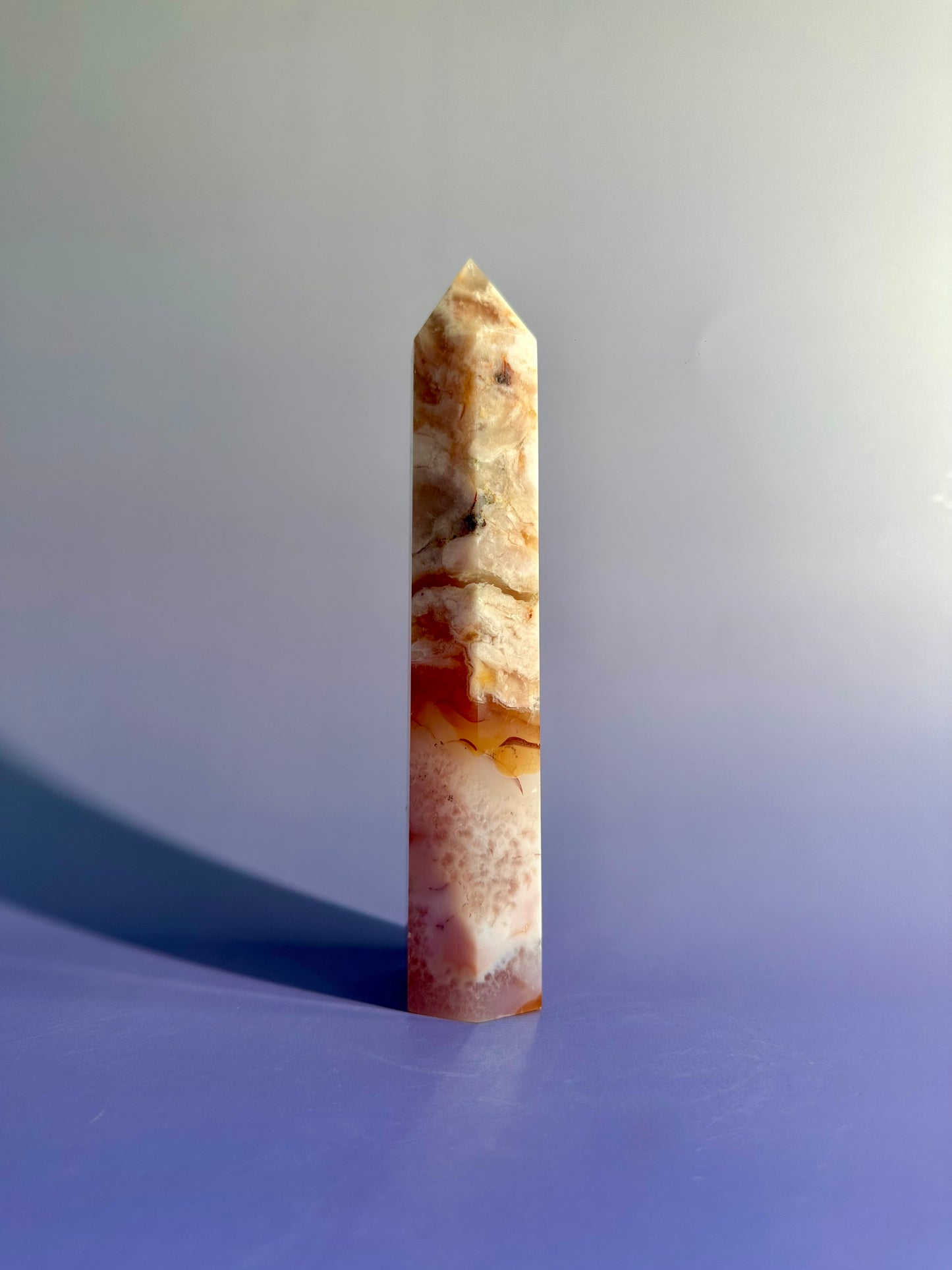 Carnelian Flower Agate Tower Option M | Growth, Creativity & Confidence Crystal