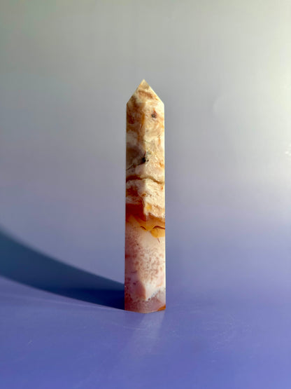 Carnelian Flower Agate Tower Option M | Growth, Creativity & Confidence Crystal