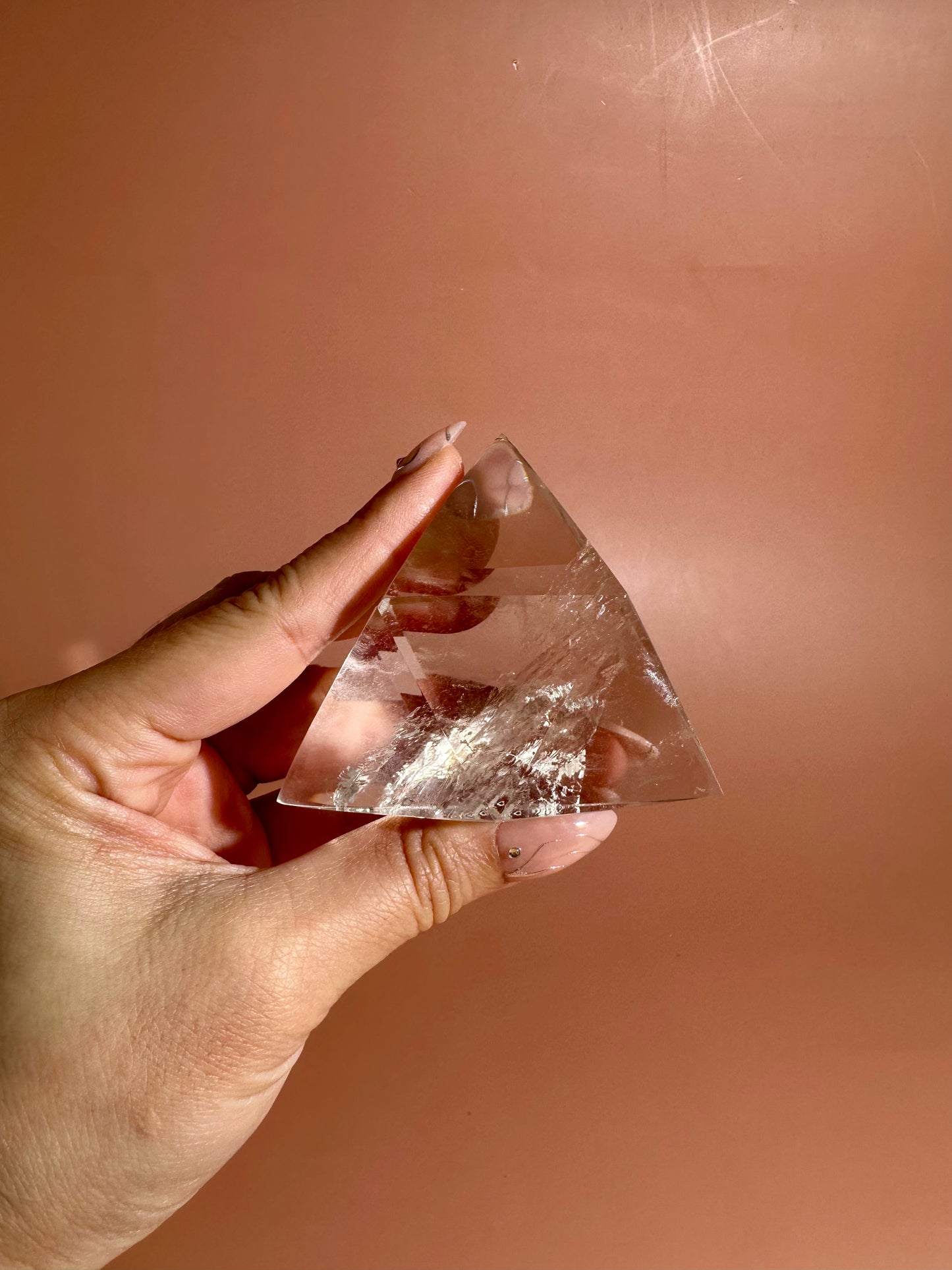 Clear Quartz Geometric Prism – Option B