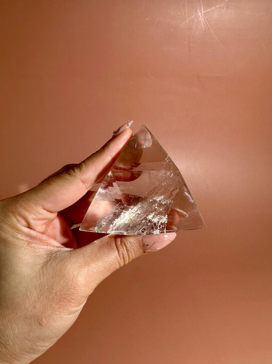 Clear Quartz Geometric Prism – Option B