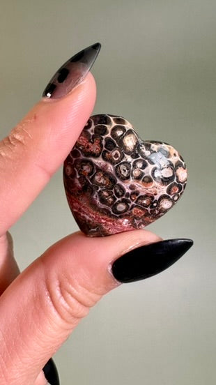 Small Leopard Jasper Heart