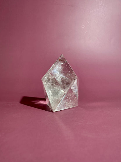 Clear Quartz Geometric Prism – Option A
