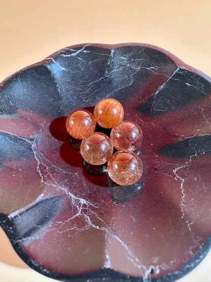 Teeny Copper Rutilated Quartz Sphere | Mini Crystal