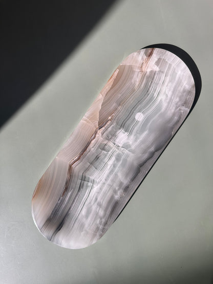 Banded Onyx Long Oval Tray