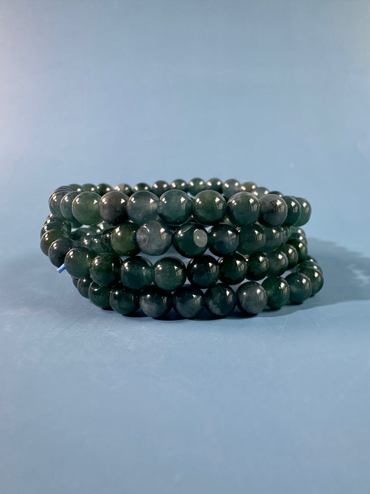 6mm Blue Water Jade Beaded Bracelet