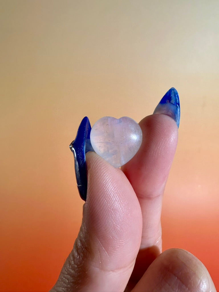 Small Moonstone Heart | Crystal Heart Carving