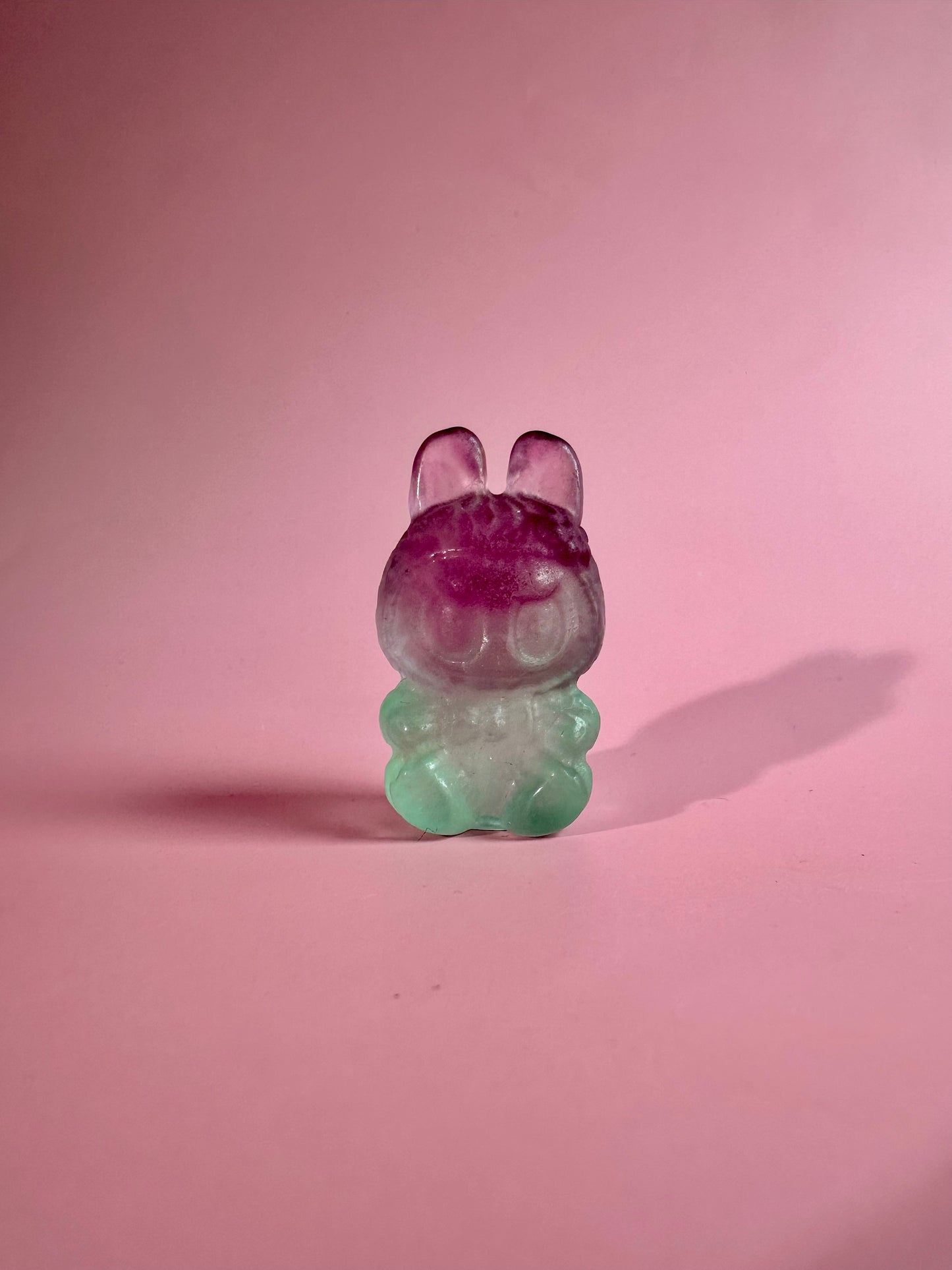 Rainbow Fluorite Sitting Lafufu Kawaii Forest Spirit Figurine Carving - Option  B