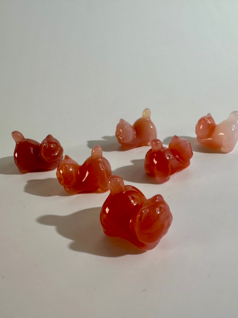 Mini Yanyuan Agate Stretching Kitty | Crystal Cat