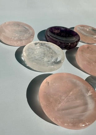 Crystal Sphere Holder Dish (Rose Quartz, Amethyst, Clear Quartz) - You Pick!