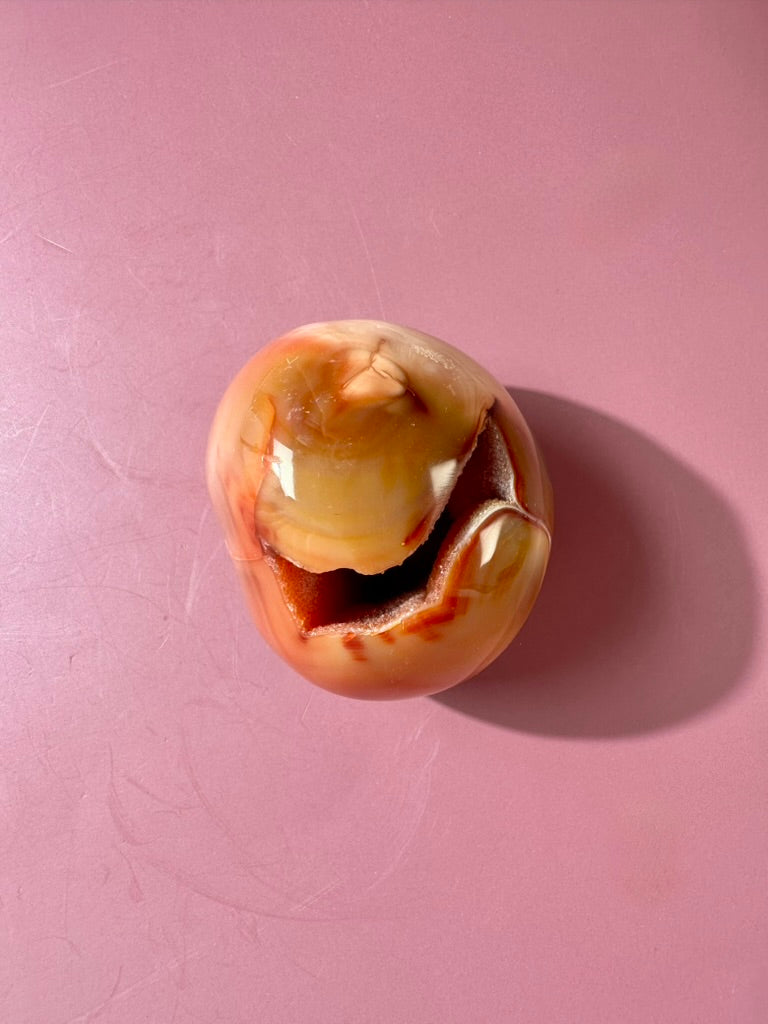 Carnelian Orca Agate Standing Freeform – Option B | Creativity, Balance & Positive Energy