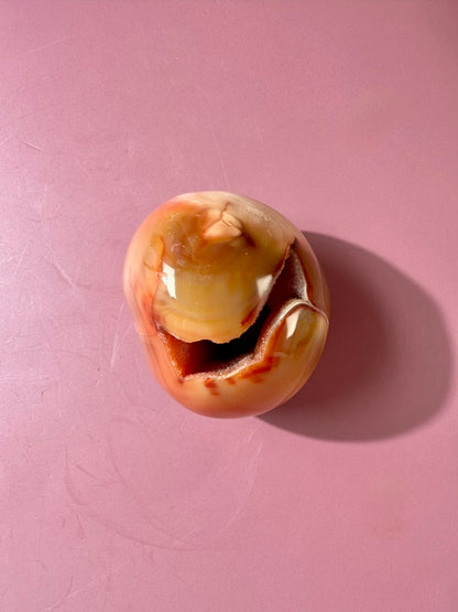 Carnelian Orca Agate Standing Freeform – Option B | Creativity, Balance & Positive Energy