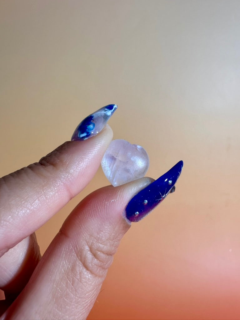 Small Moonstone Heart | Crystal Heart Carving
