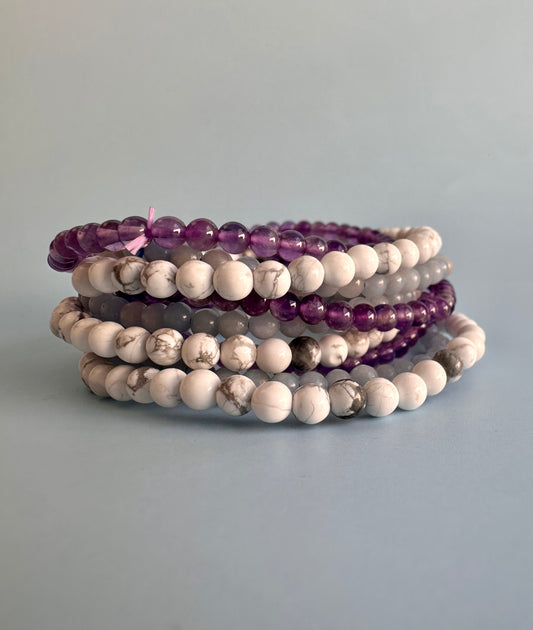 Bracelet Bundle Set: “Peace of Mind” - Howlite, Amethyst, Angelite