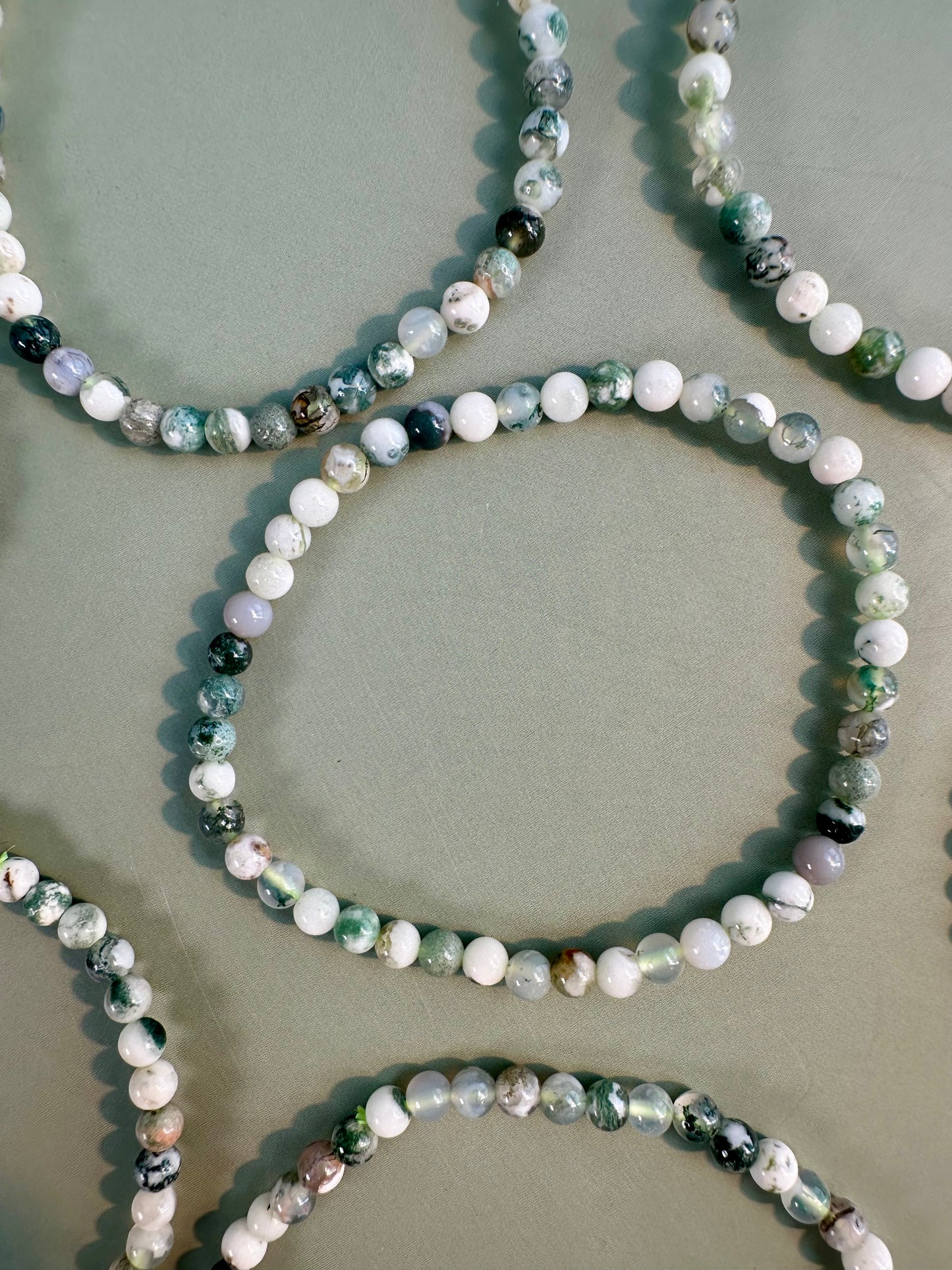 4mm Tree Agate Beaded Bracelet