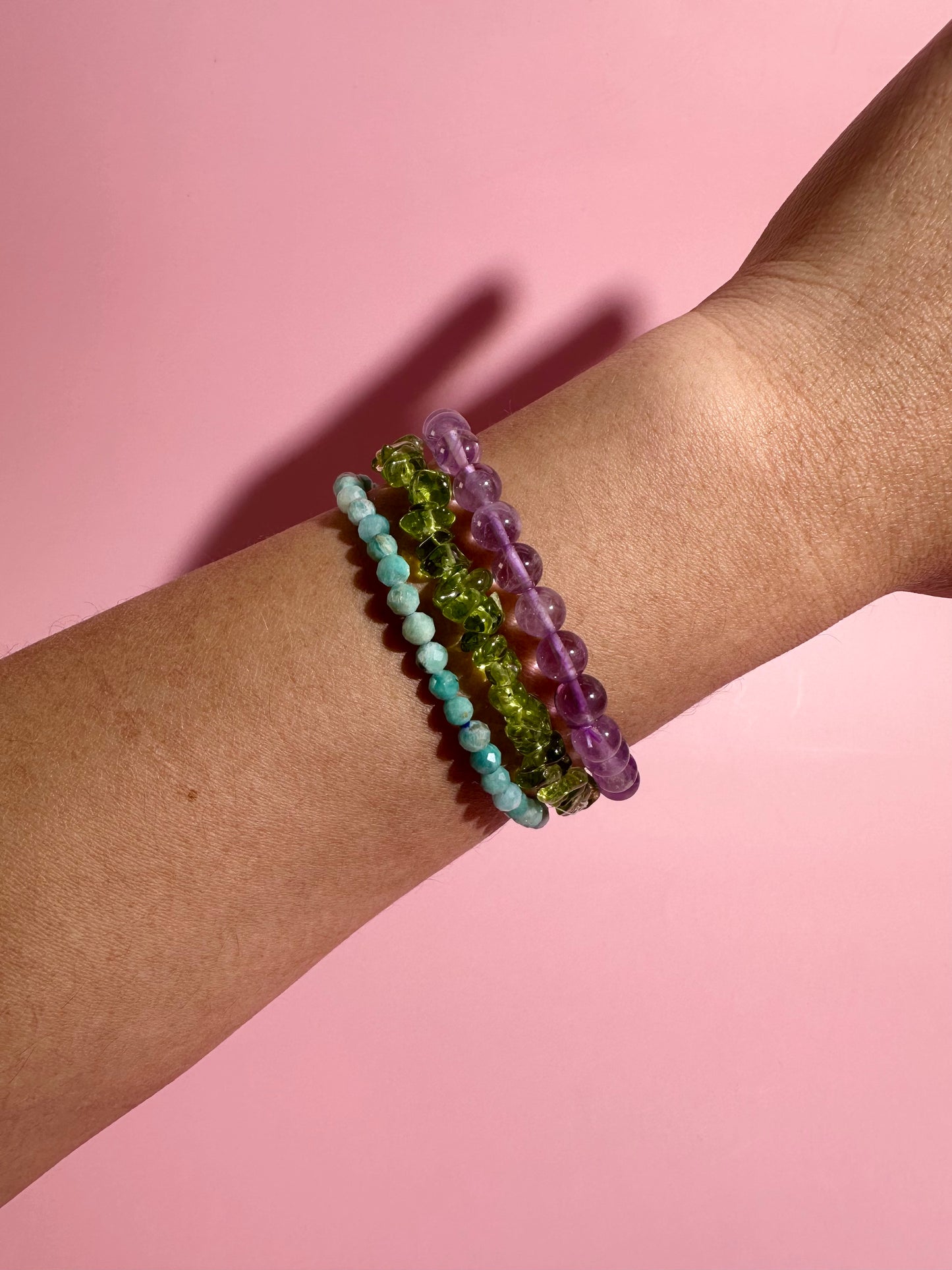 Bracelet Bundle Set: “Secret Garden" - Amazonite, Peridot, Amethyst