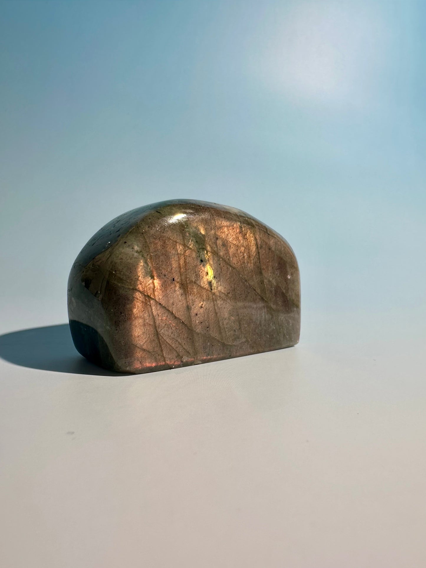 Small Sunset Flash Labradorite Standing  Freeform – Option L