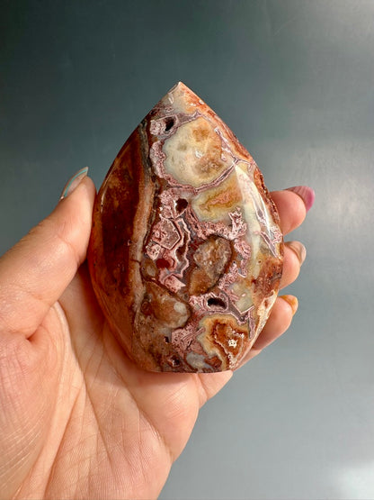 Indonesian Pink Crazy Lace Agate Flame – Option D | Inner Peace, Self-Love & Collector Crystal