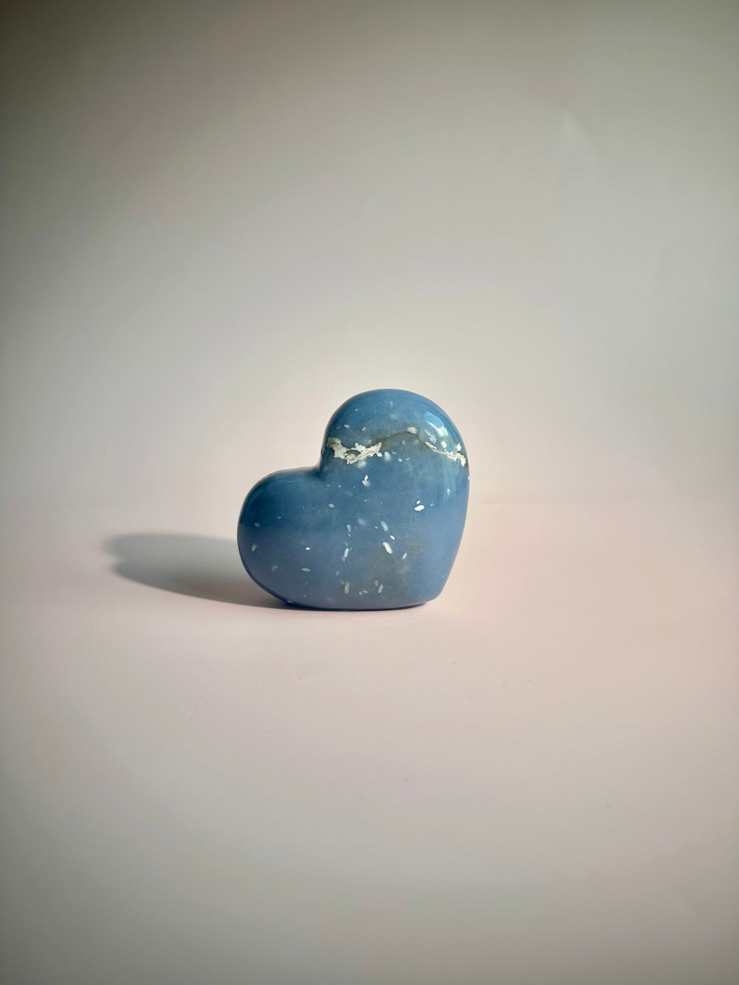 Angelite Standing Heart Carving