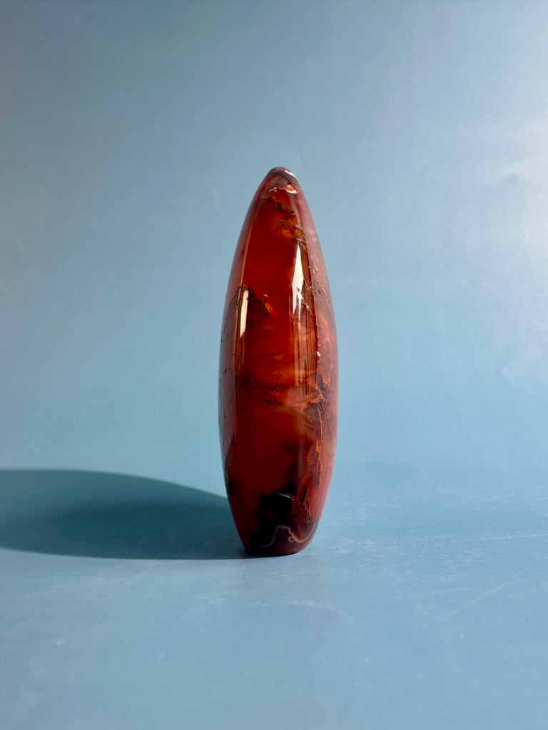 Indonesian Red Moss Agate Flame – Option B | Vitality, Stability & Collector Crystal