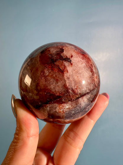 Fire Quartz Sphere – Option D | Motivation, Strength & Transformative Energy