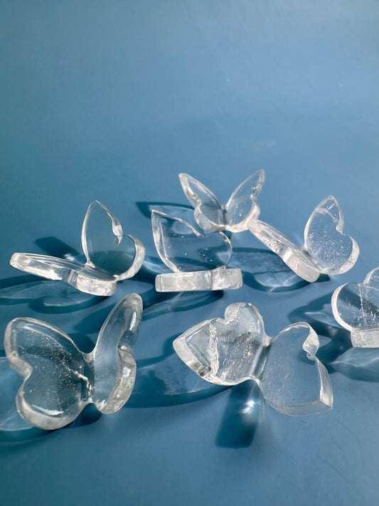 Mini 3D Himalayan Clear Quartz Butterfly Carving