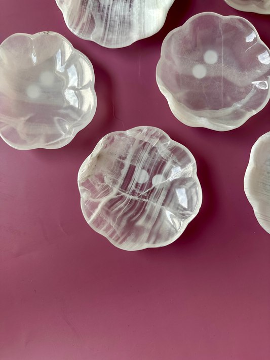 Scalloped White Onyx Dish