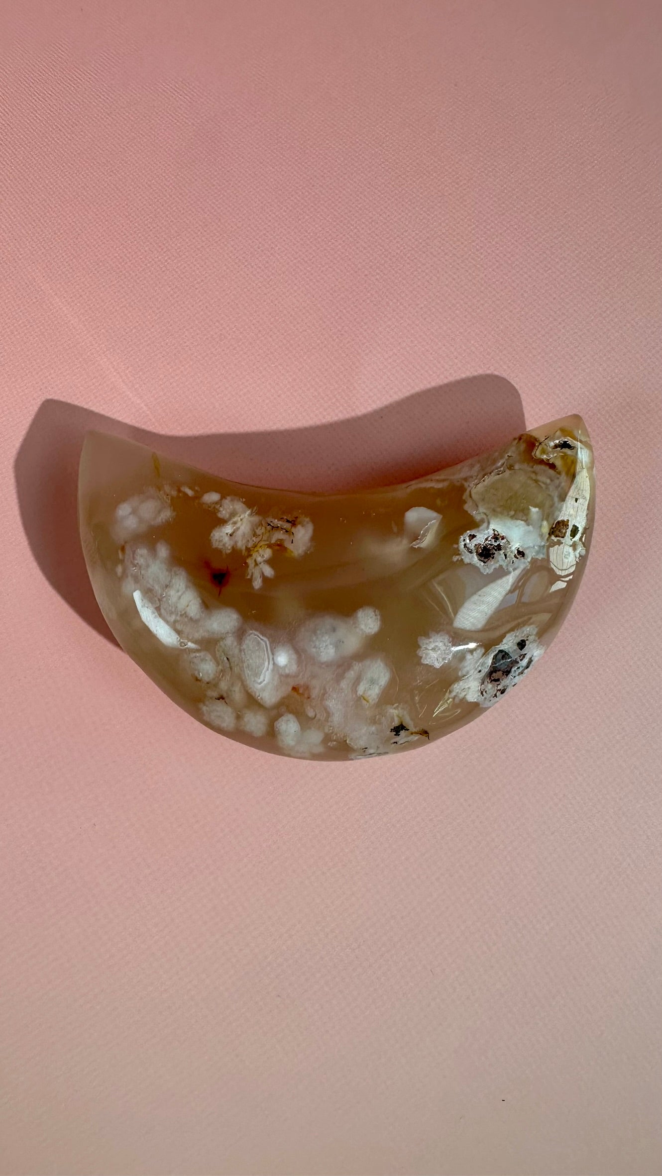 Flower Agate Crescent Moon – Option G