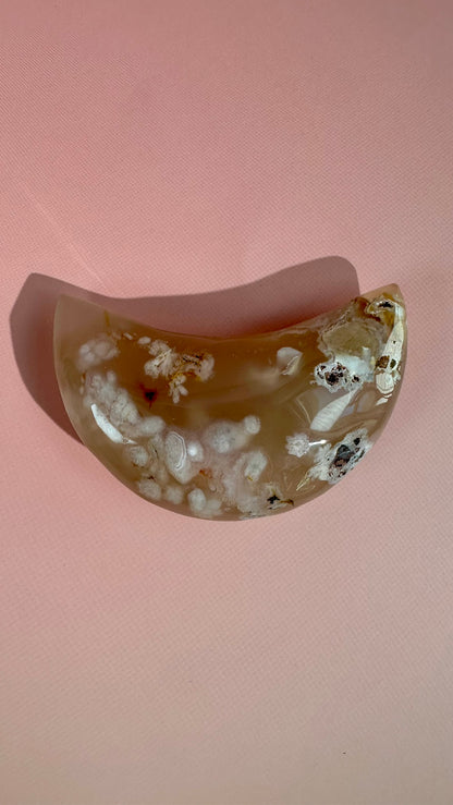 Flower Agate Crescent Moon – Option G
