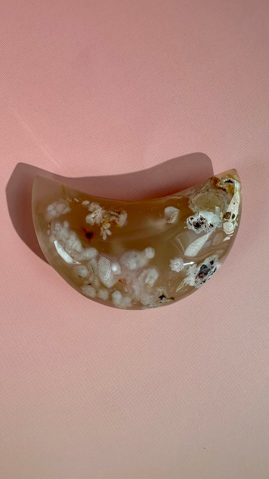 Flower Agate Crescent Moon – Option G