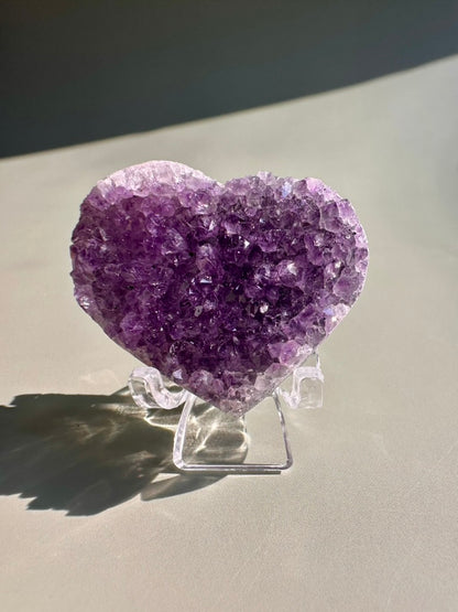Small Druzy Amethyst Heart - E