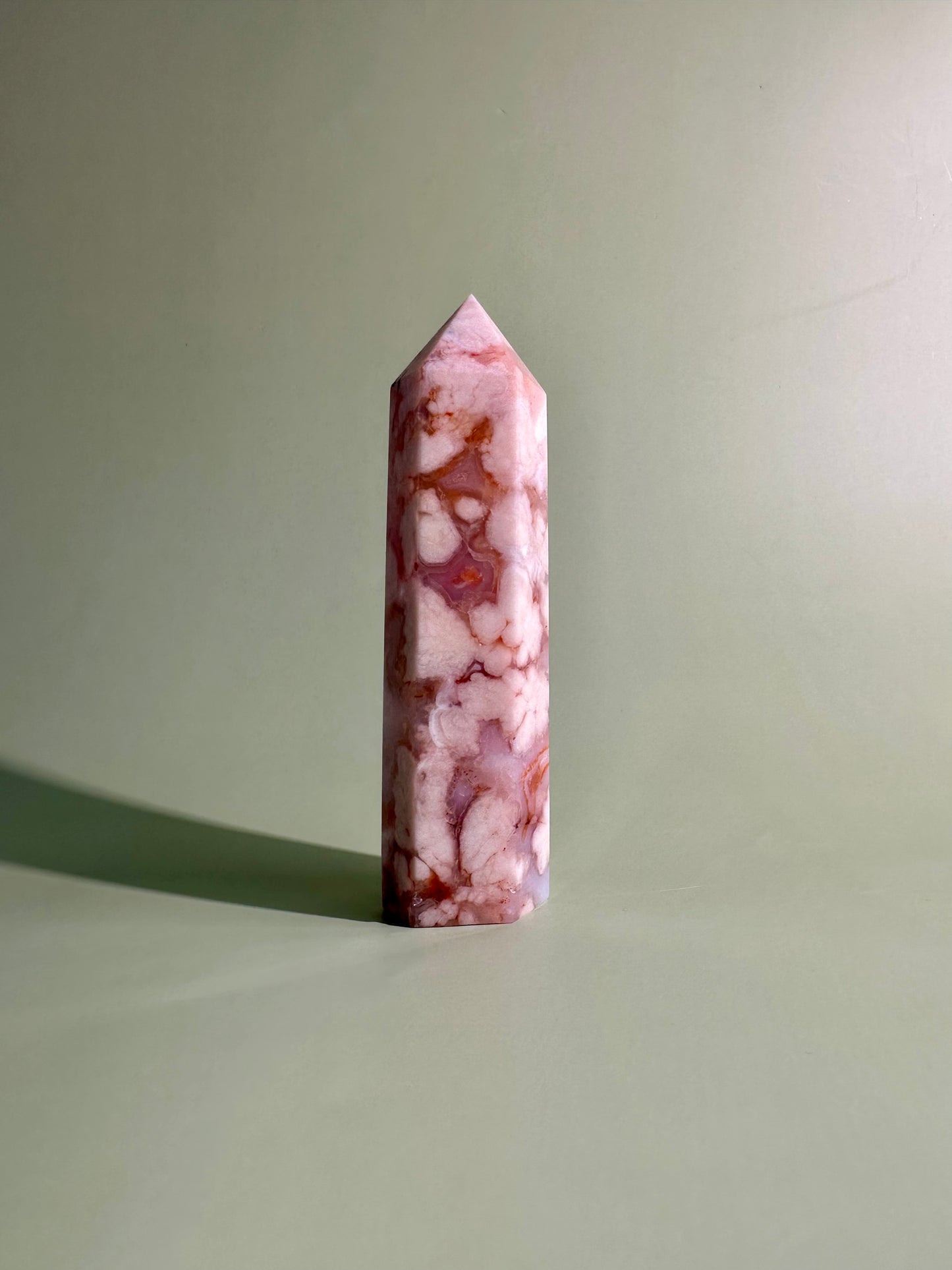Carnelian Flower Agate Tower Option F | Motivation, Courage & Blooming Potential Crystal
