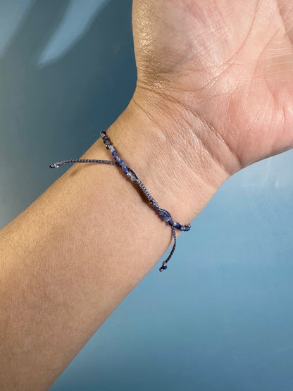 2mm Sodalite Adjustable Beaded Bracelet