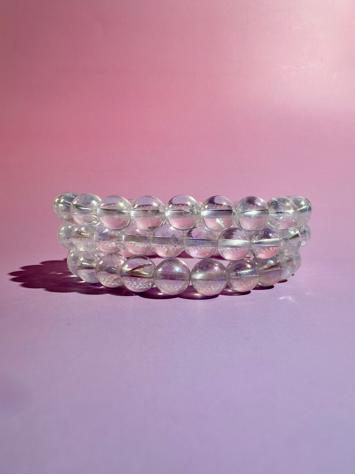 8mm Aura Quartz Beaded Bracelet | Joy, Light & Positive Energy