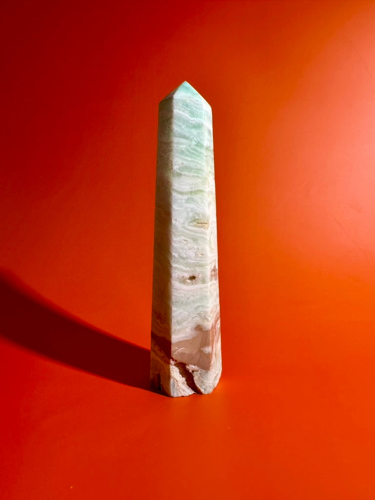 Caribbean Calcite Tower – Option E | Collector Statement Crystal, Dreamwork & Tranquility