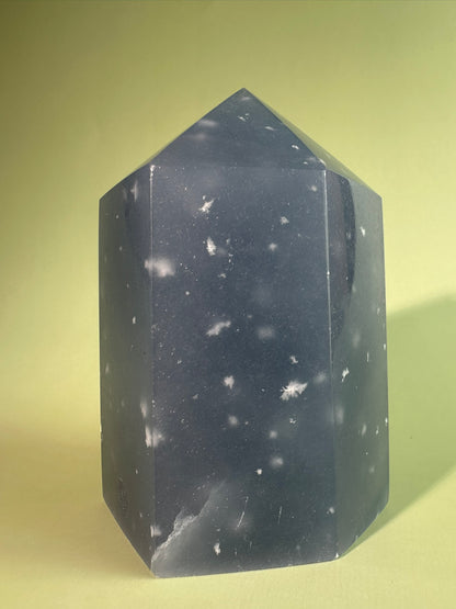 Large Peruvian Snowflake Angelite Tower - C