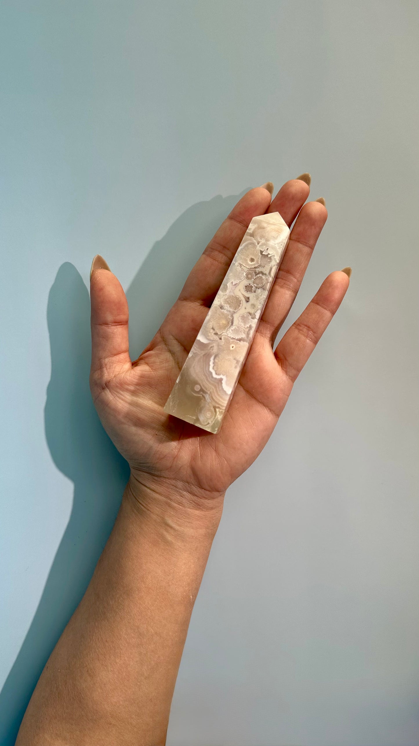 Druzy Flower Agate Obelisk – Option G