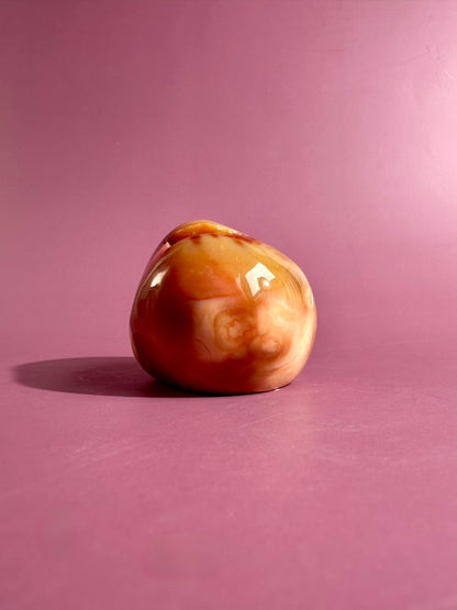 Carnelian Orca Agate Standing Freeform – Option B | Creativity, Balance & Positive Energy