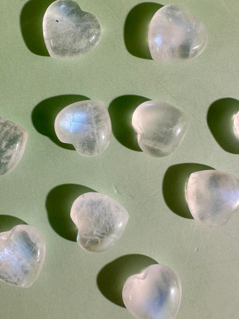 Mini Moonstone Heart | Tiny Crystal Carving